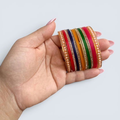 Multi color thin size bangles for occasions