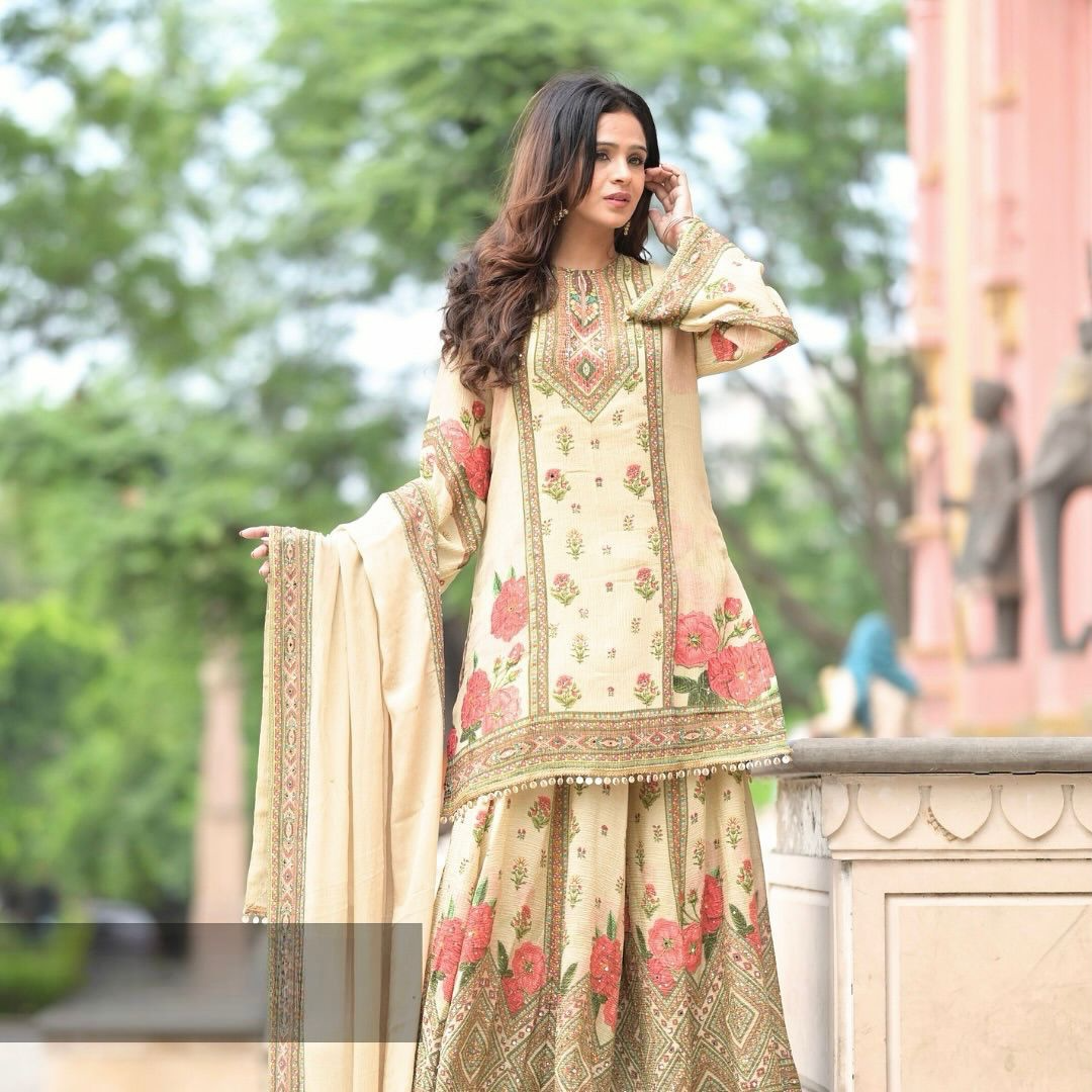 Heavy party wear sharara set