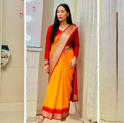 Pure banarashi georgette sari only