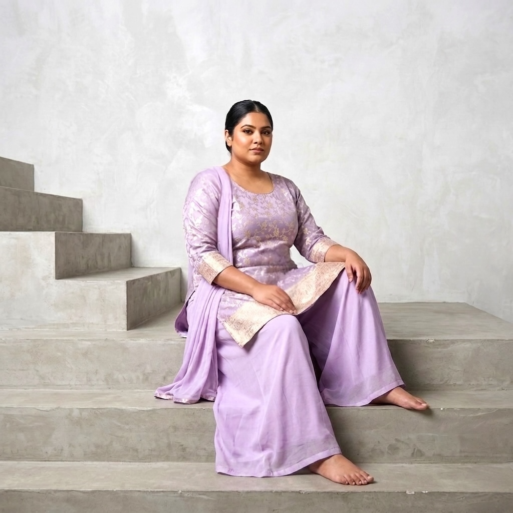 Plus size jaipuri palazzo suit set