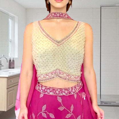 Pearl work lehenga
