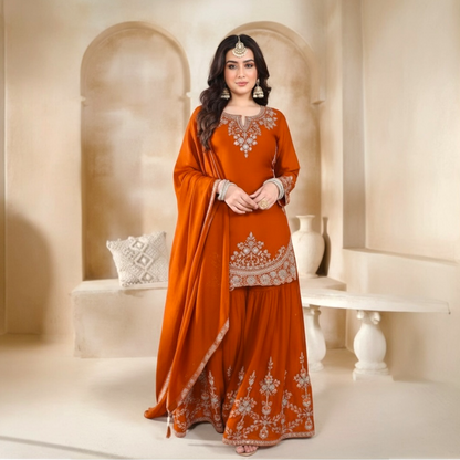 Plus size fancy designer sharara set