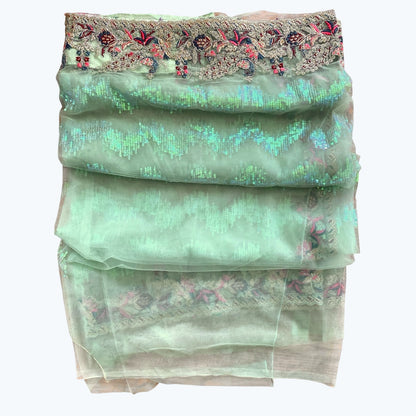 Sequins boutique saree and blouse set.