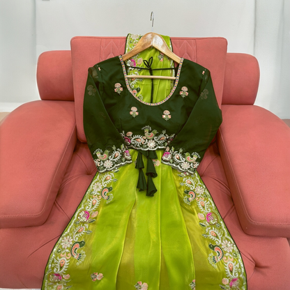 Sequin embroidered designer saree set