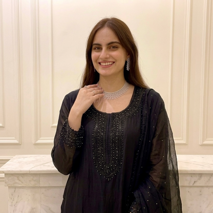 Heavy beaded and salwar kameez palazzo set