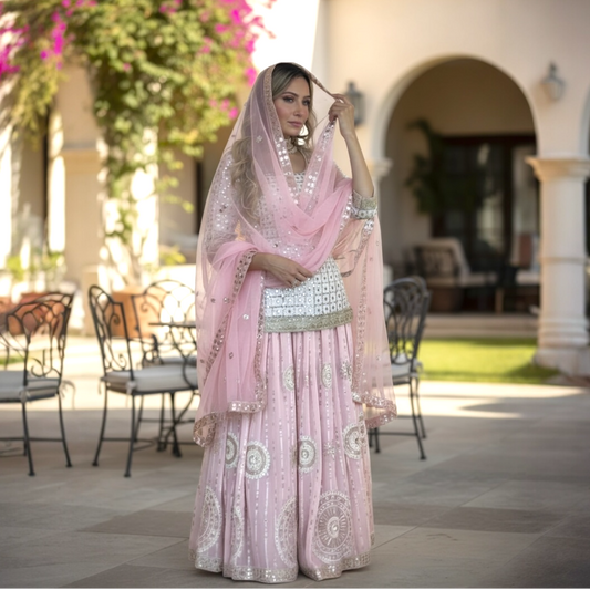 Pakistani Designer fully embroidered Sequence Work skirt lehenga