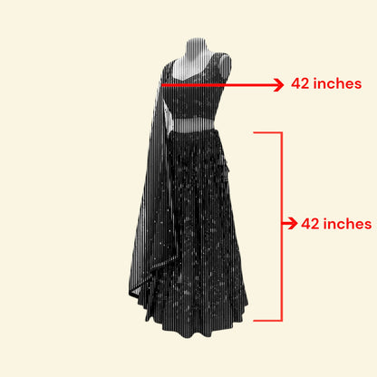 Zari and crystal-embroidered lehenga choli set