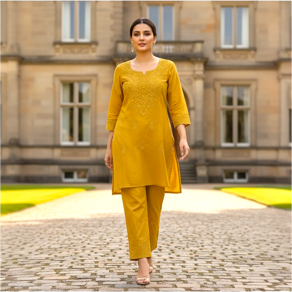 Chikankari stitched co-ord set