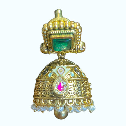 Ethnic looks temple necklace and earrings set