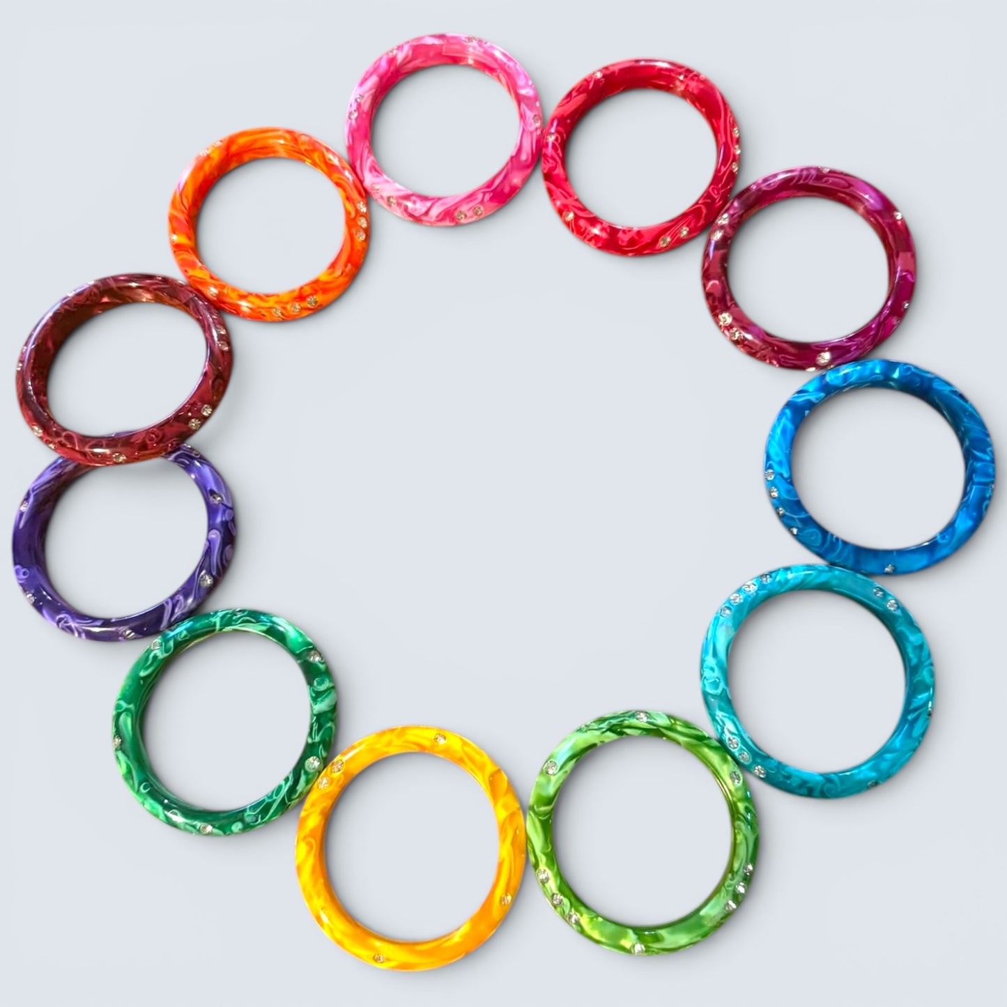 Multicolor Jelly Glass Bangle