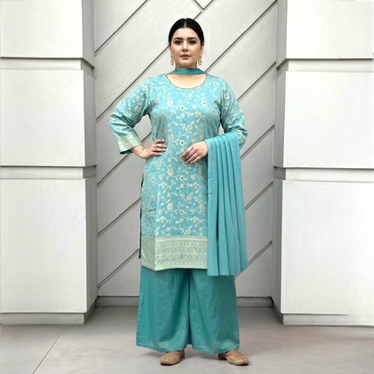 Plus size jaipuri palazzo suit set