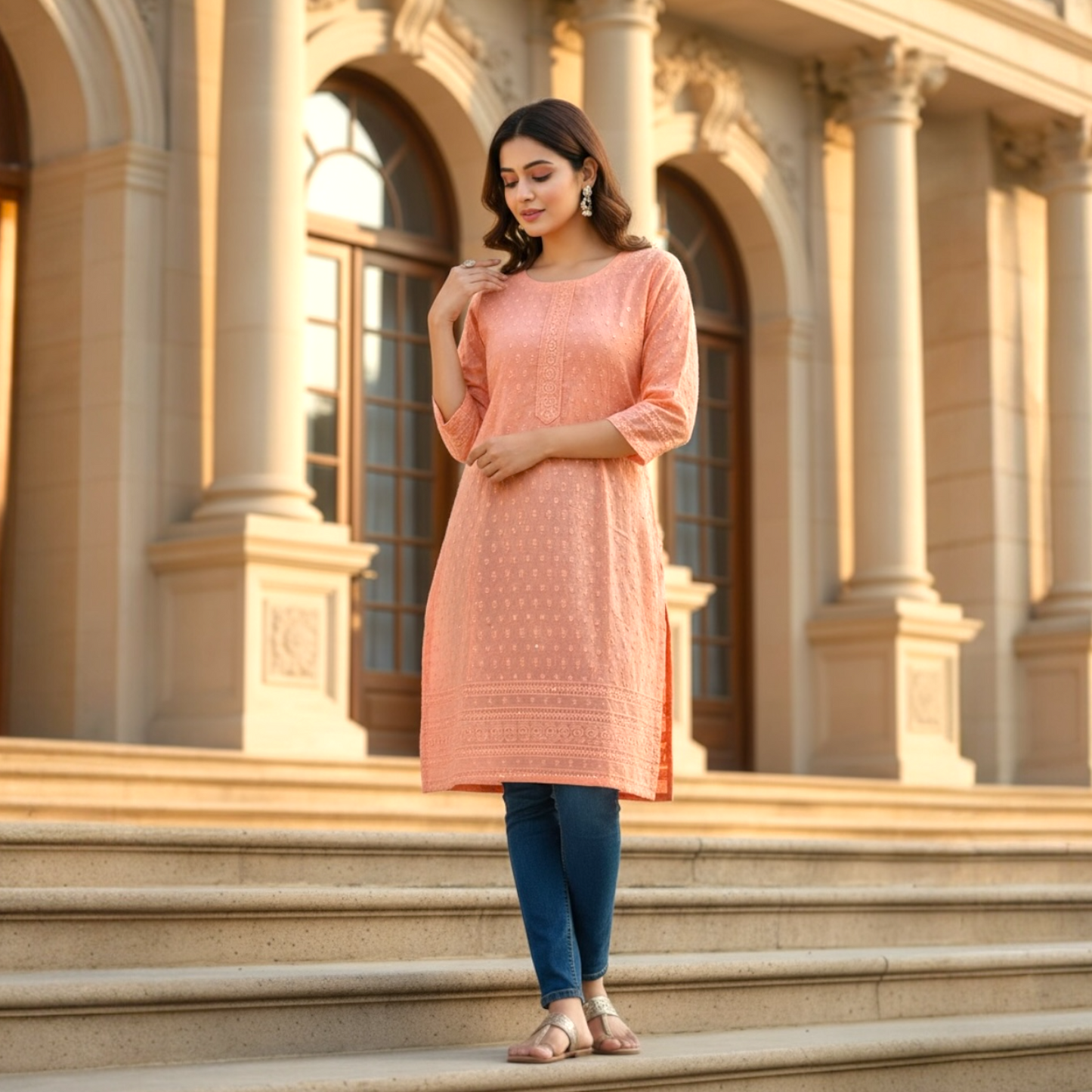 Palak creation chikankari women’s kurti top only
