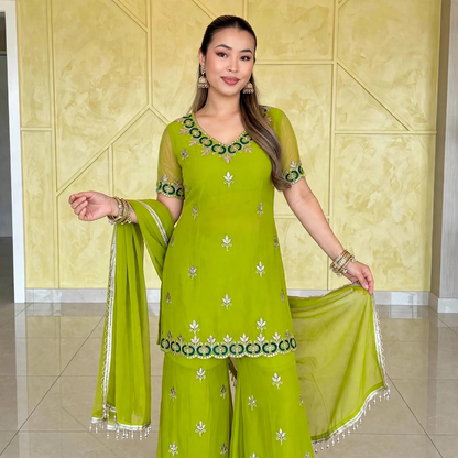 90's-inspired short kurti palazzo set
