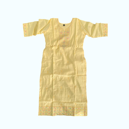 Embroidered straight kurta 3 piece set