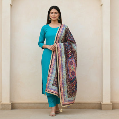 Digital print mirror dupatta only