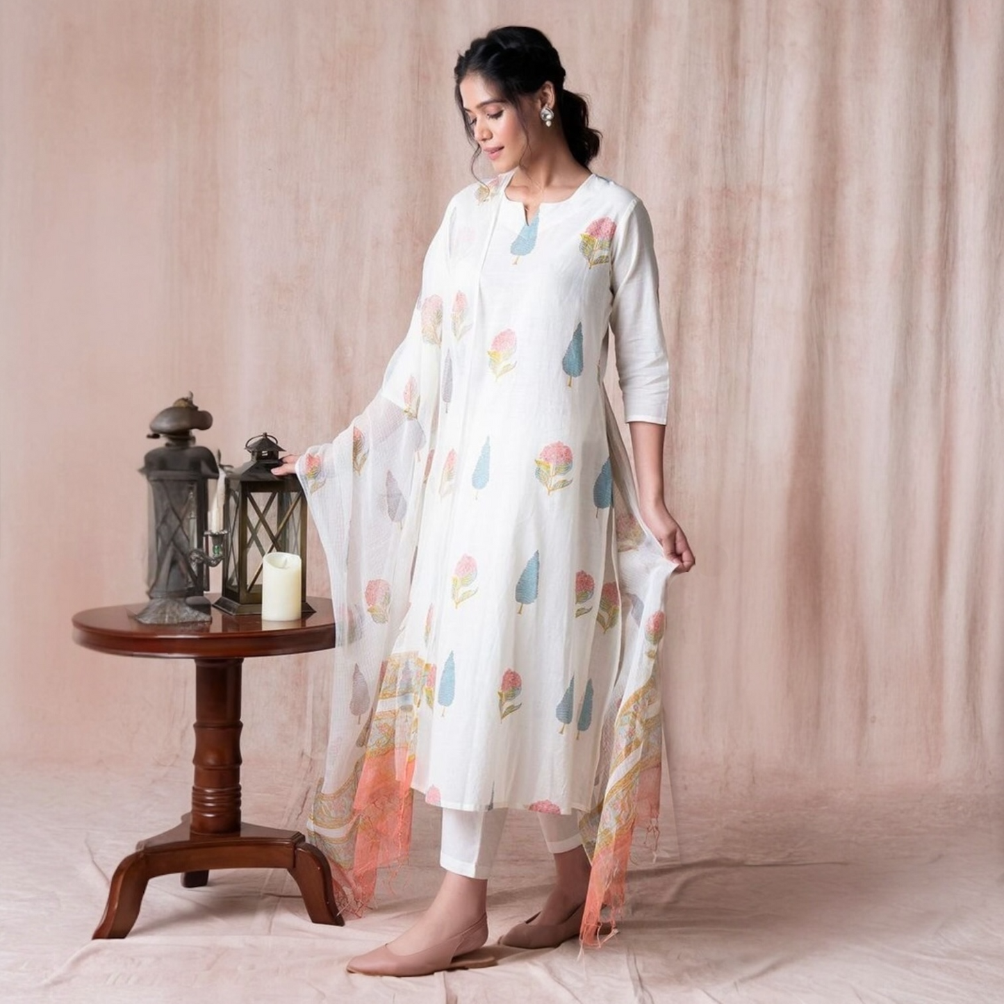 Kalini floral printed straight kurta set