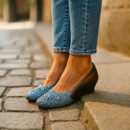 Perfect gold slip on shoe women