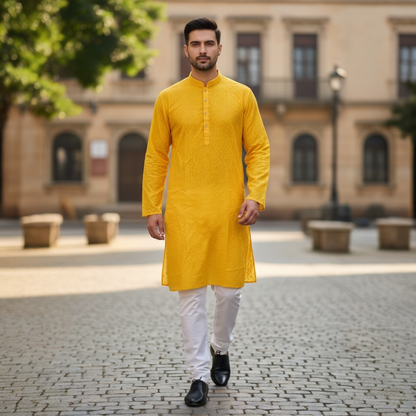 LAKHNAVI EMBROIDERED SEQUIN KURTA