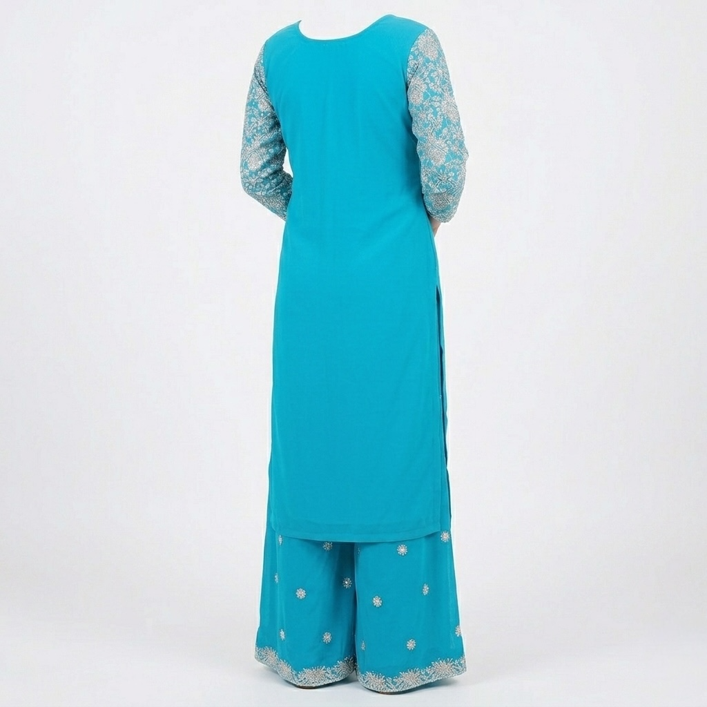 Heavy Embroidered and Stone Handwork Palazzo Suit Set