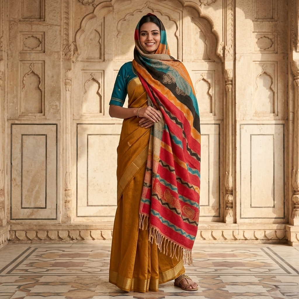 Winter woolen shawl