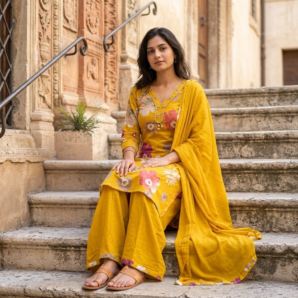 Mughal Floral Motif Kurta set