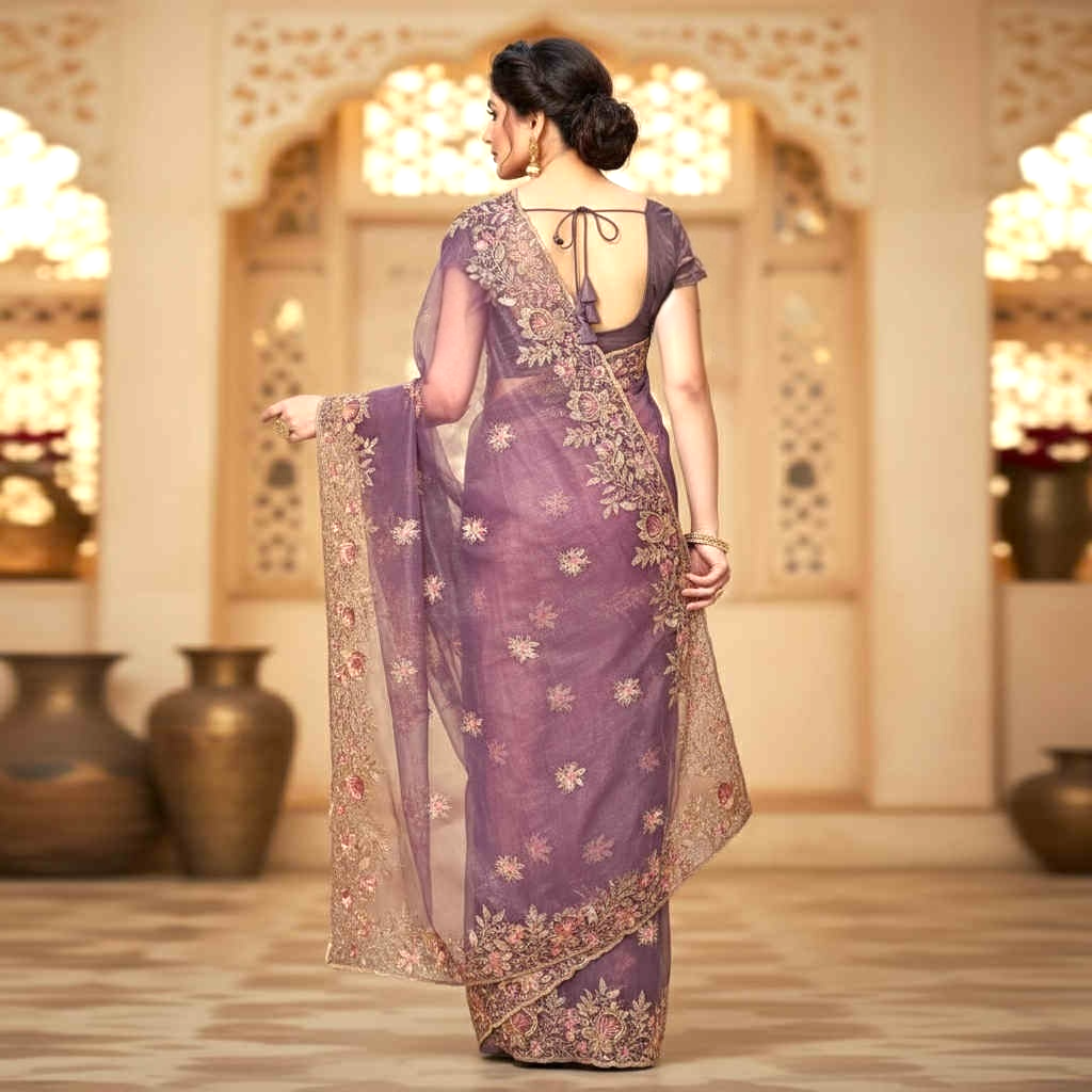 Floral boutique saree with blouse set