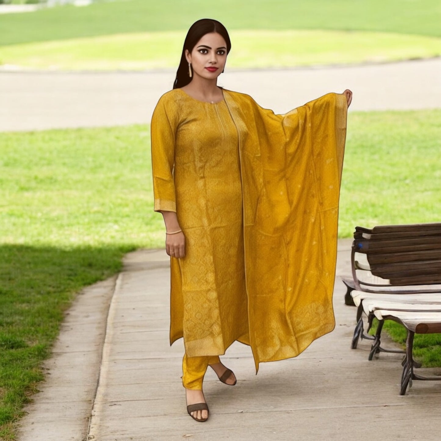 Banarashi kurta 3 piece set