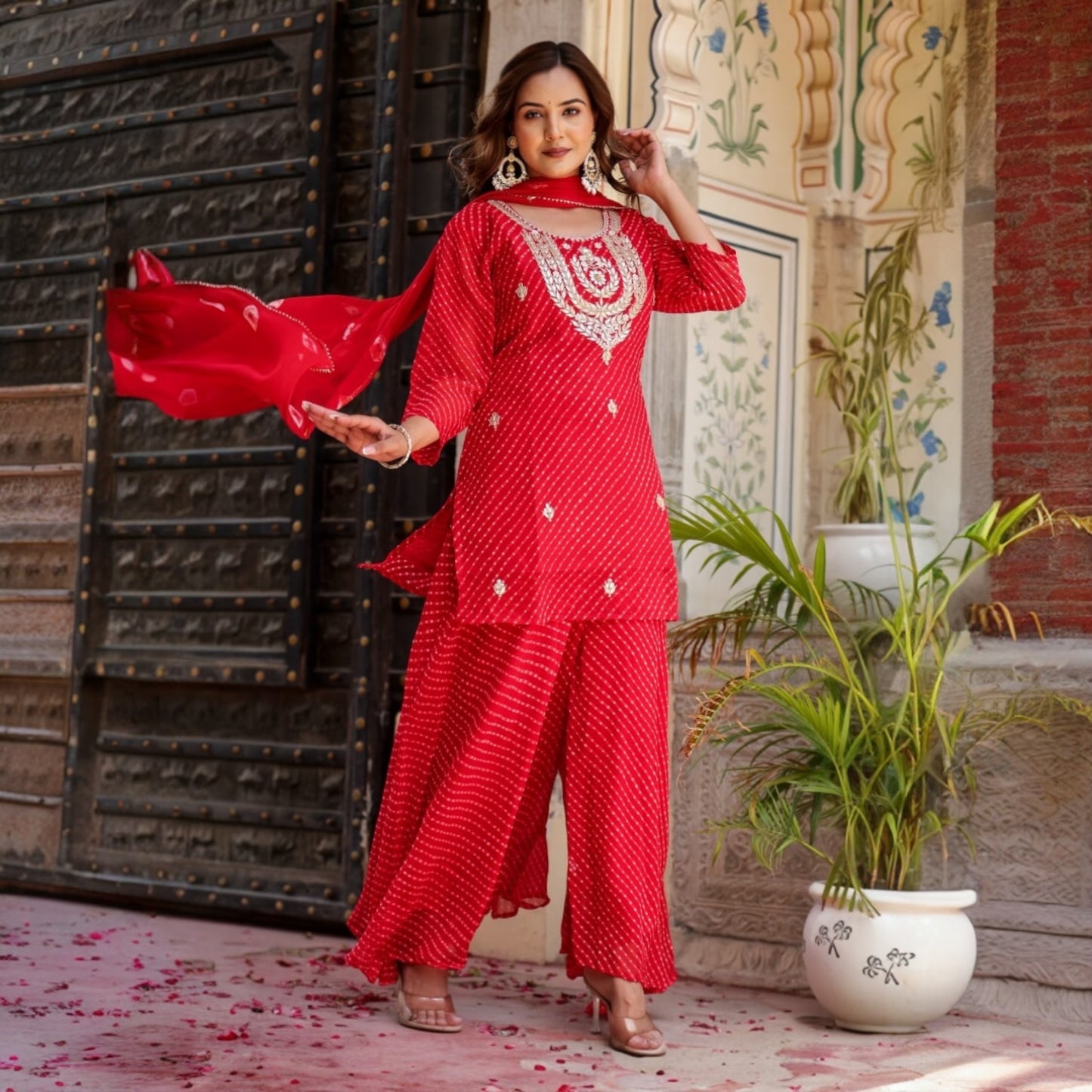 Leheriya print plazzo set
