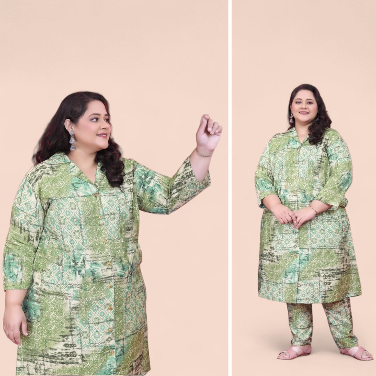 Moksh International plus size co-ord set.