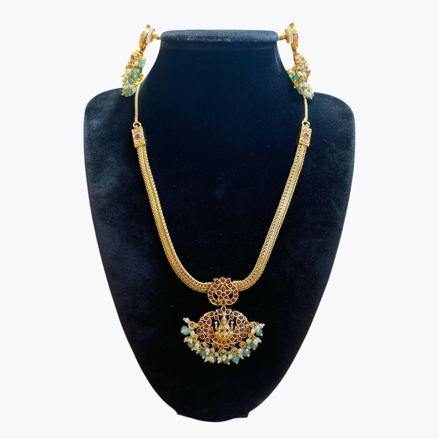 Goddess Laxmi temple necklace with earrings