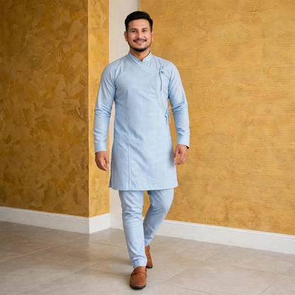 Elastic-waist Daura suruwal gorkhali ethnic suit/Coats and hat not included.