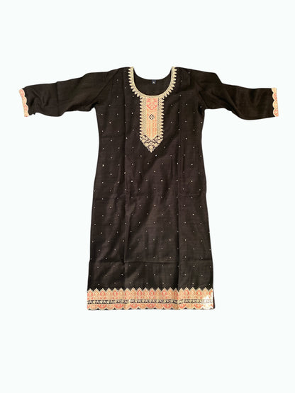 Black silk kurta set