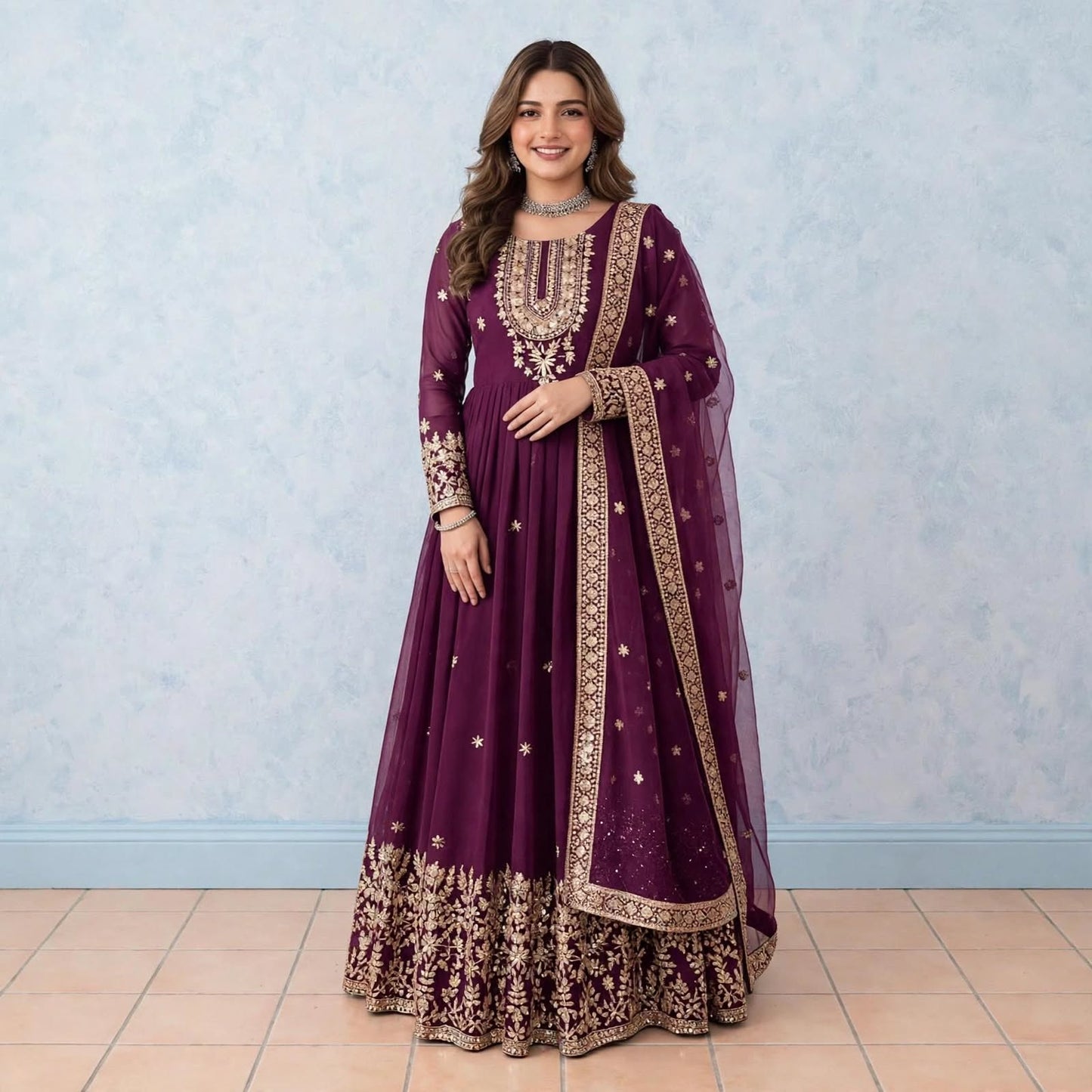 Shahi Udaipuri Anarkali suit set