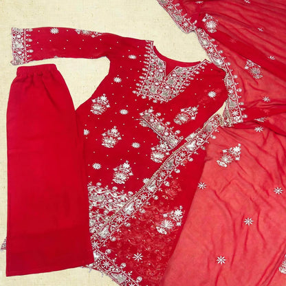 Heavy embroidered salwar kameej and palazzo set