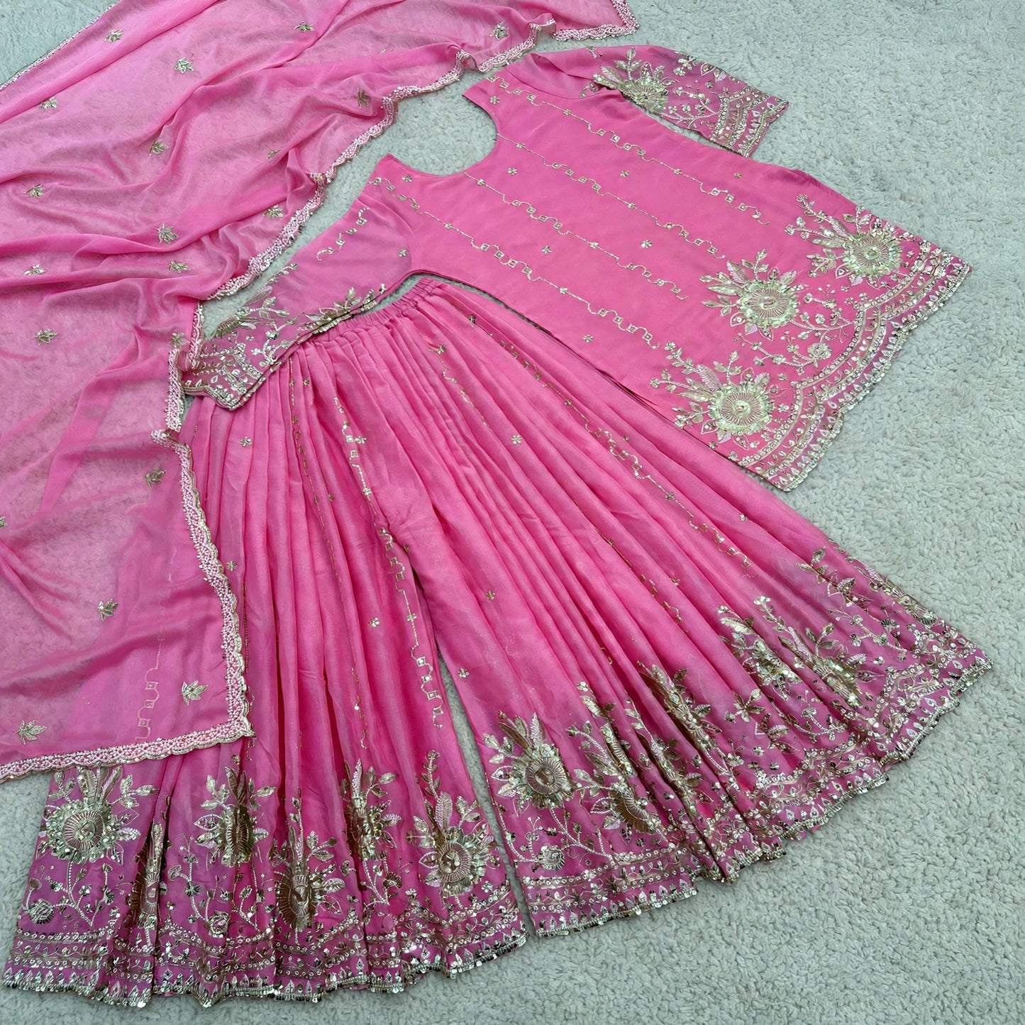Sharara style Short kurta palazzo set