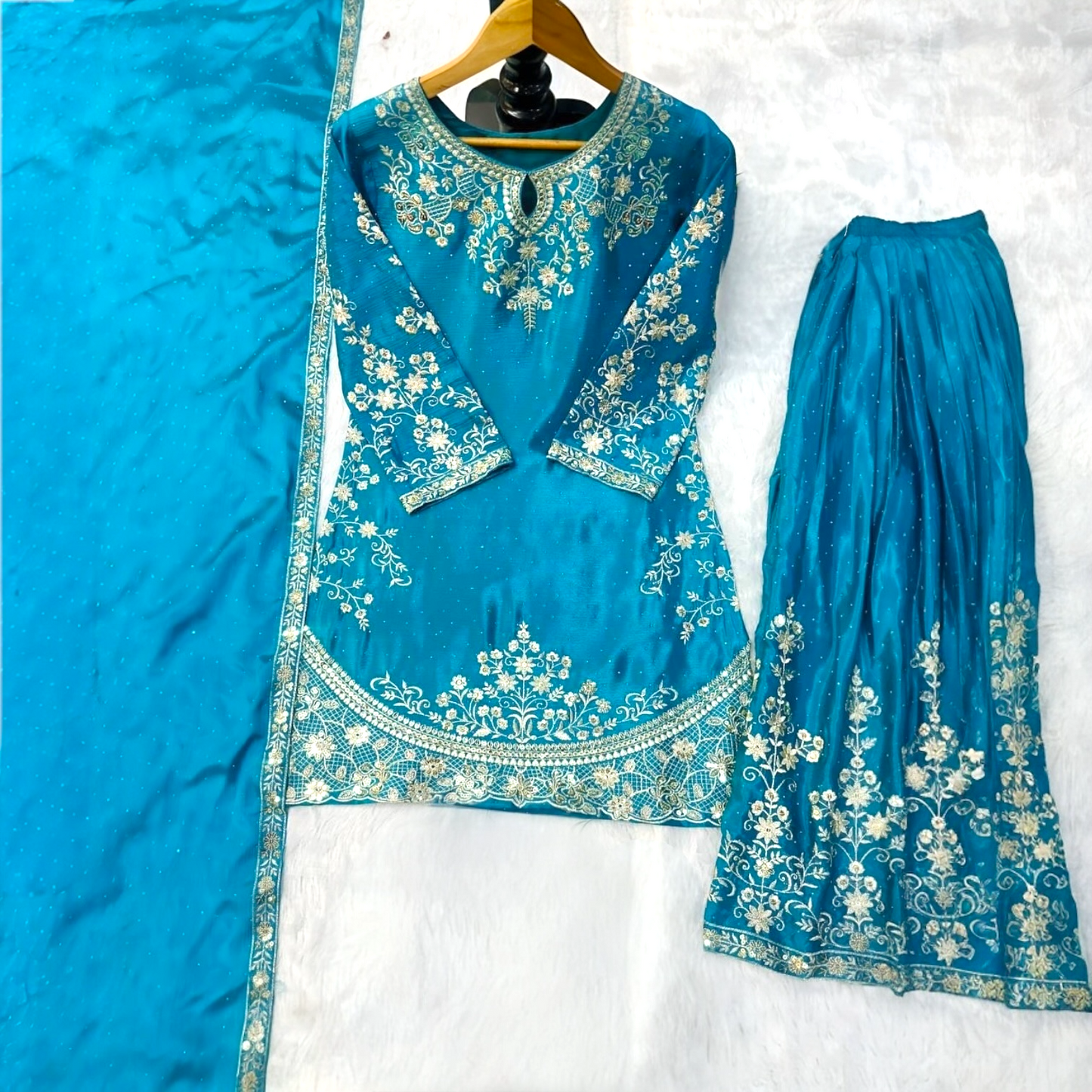 Plus size fancy designer sharara set