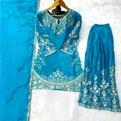 Plus size fancy designer sharara set