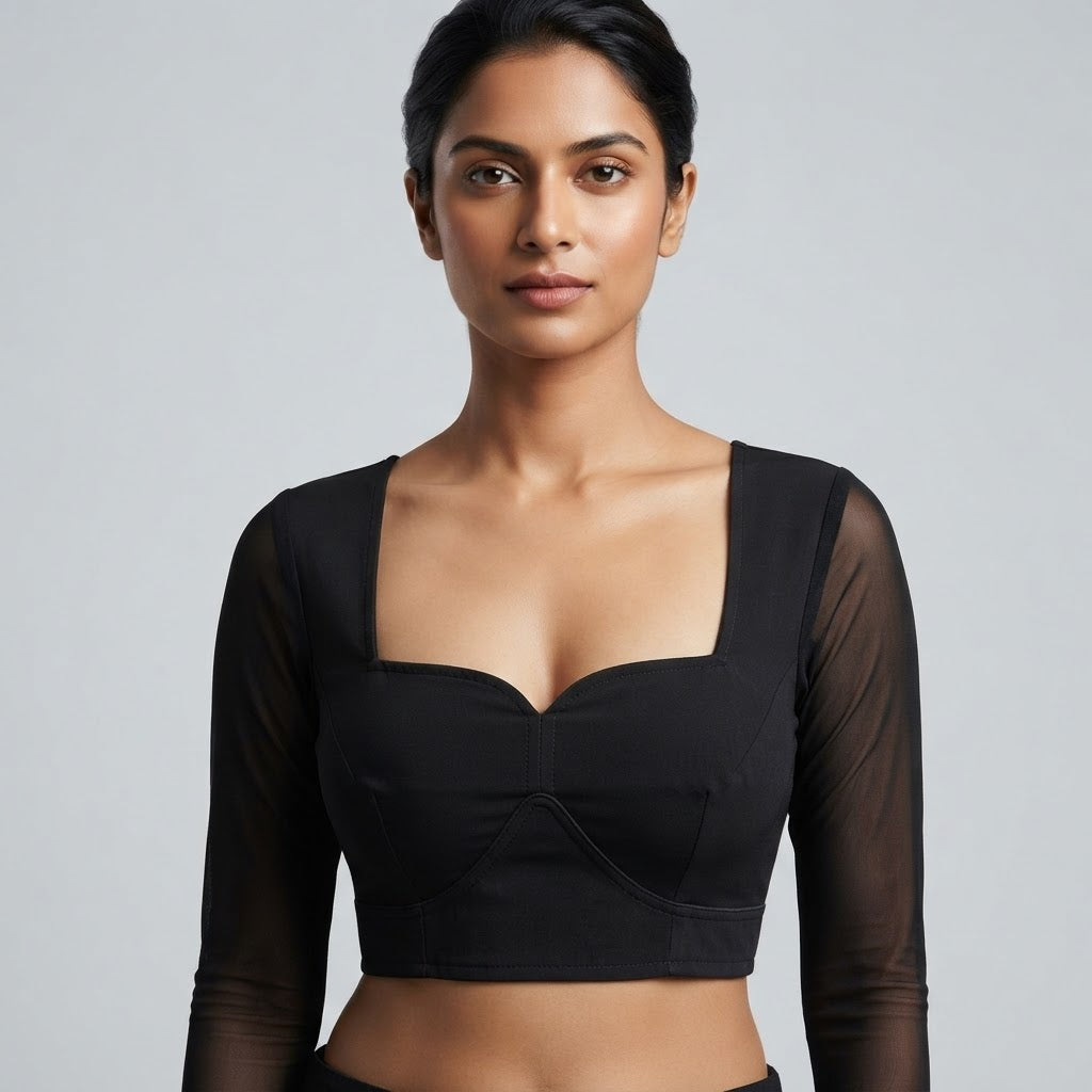 Customized sweetheart neckline blouse