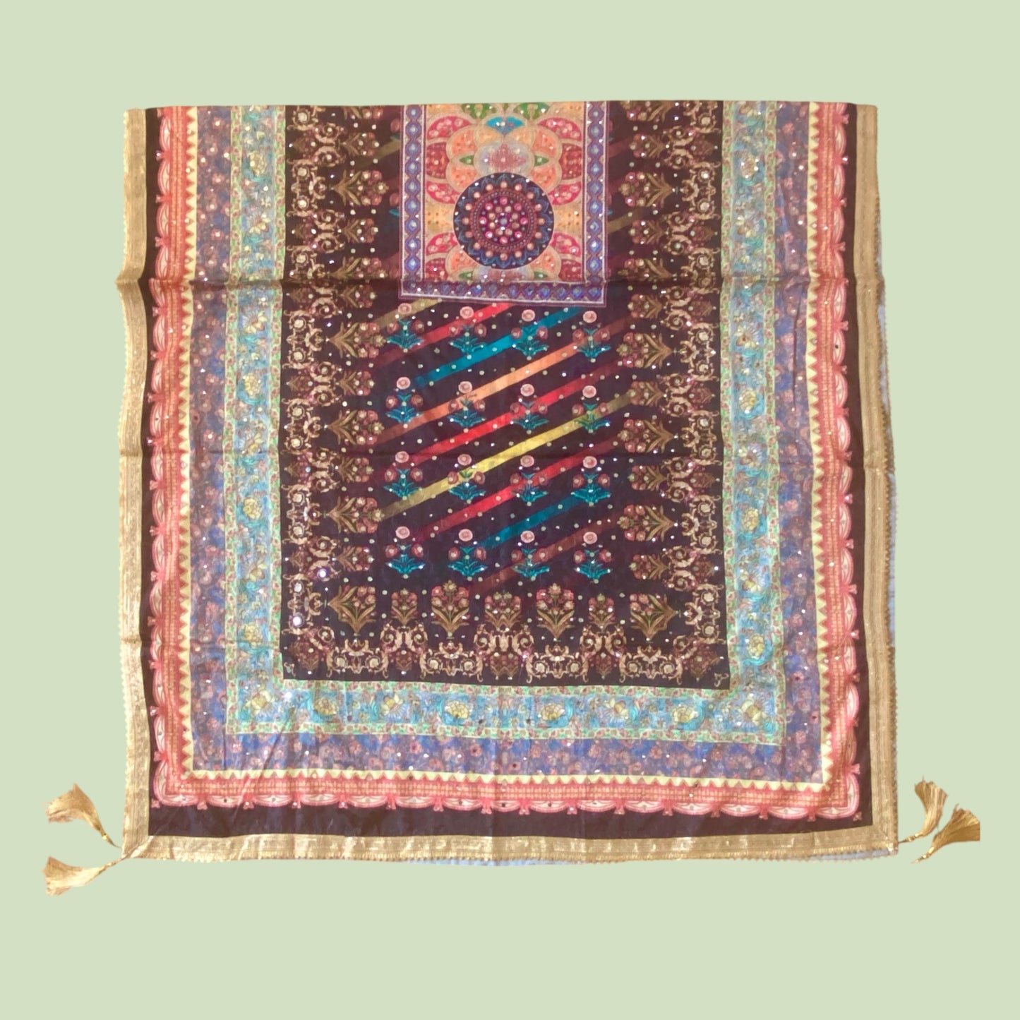 Digital print mirror dupatta only