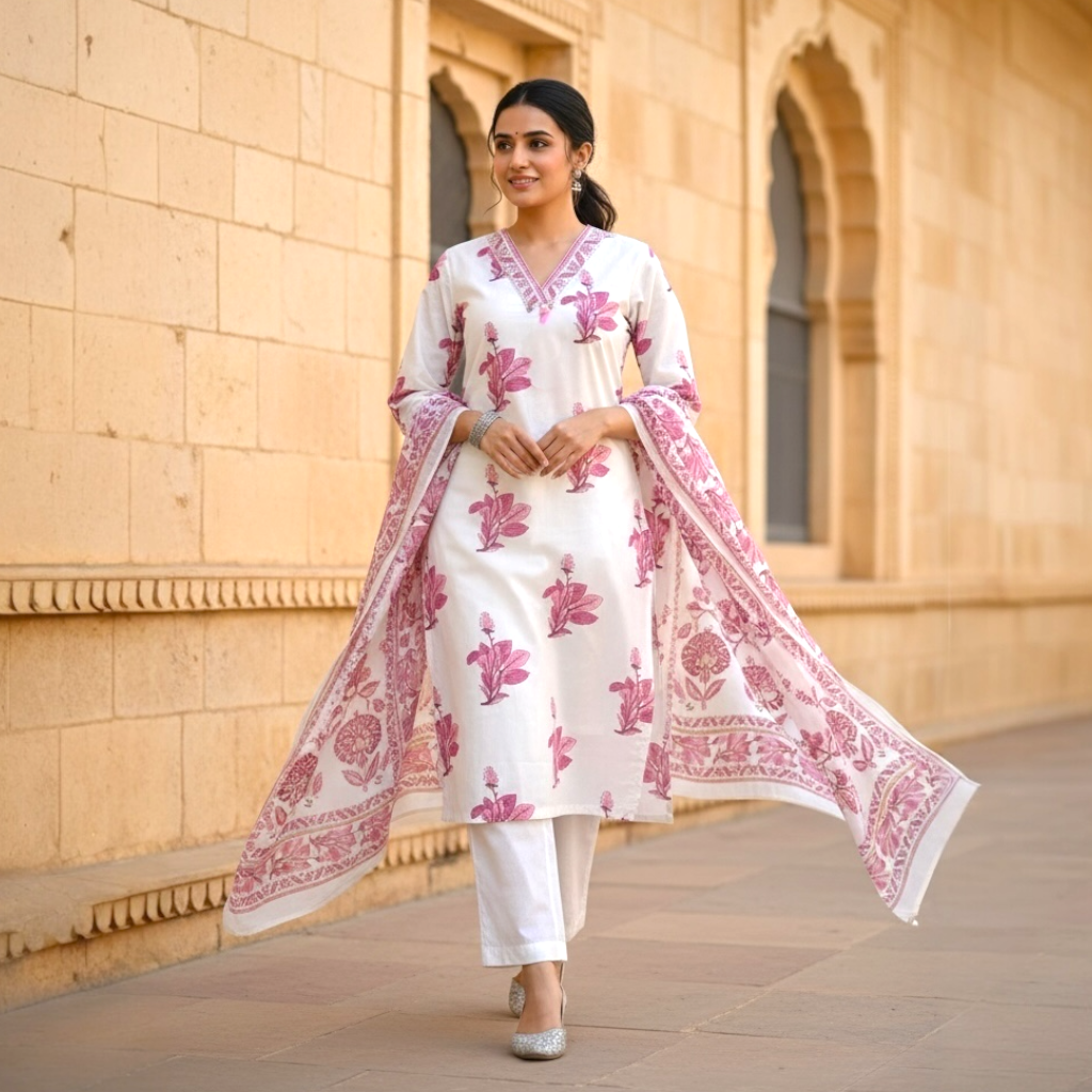 Floral Print Kurta set