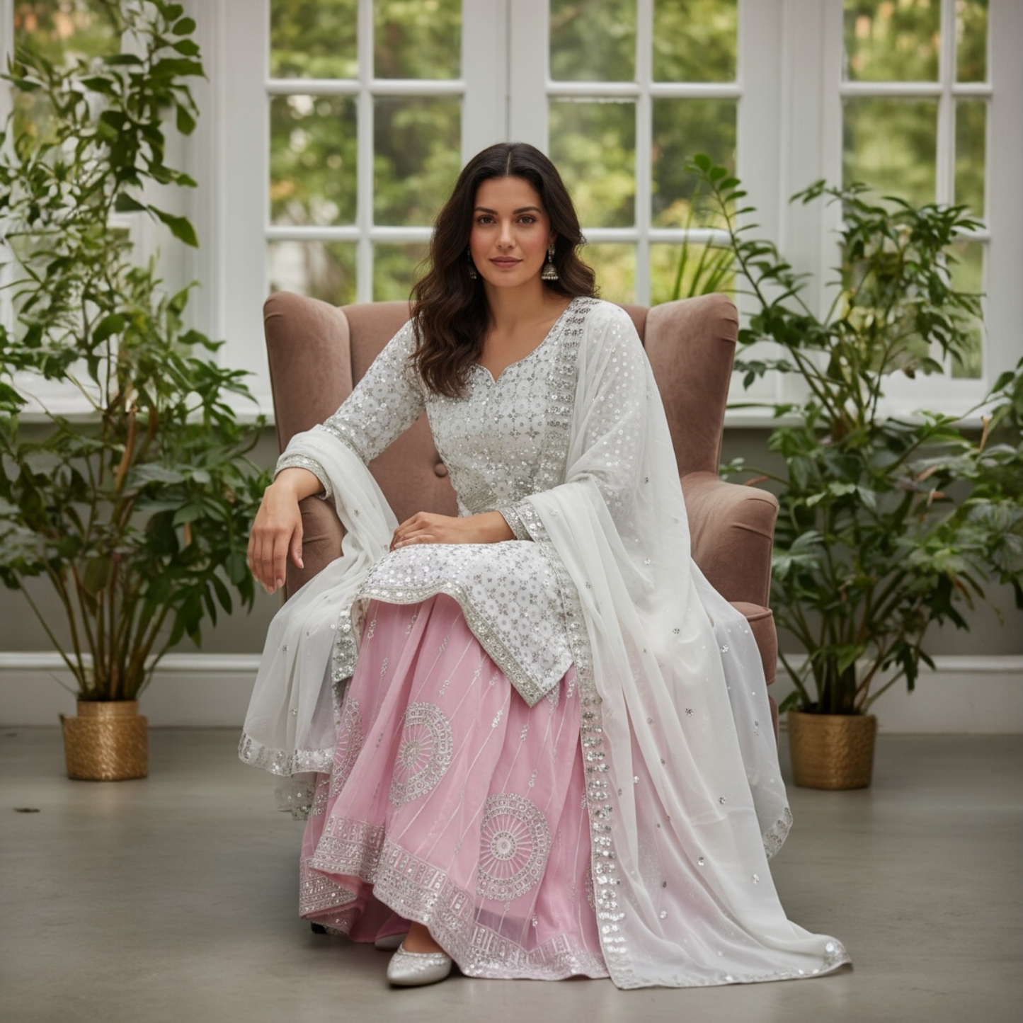 Pakistani Designer fully embroidered Sequence Work skirt lehenga