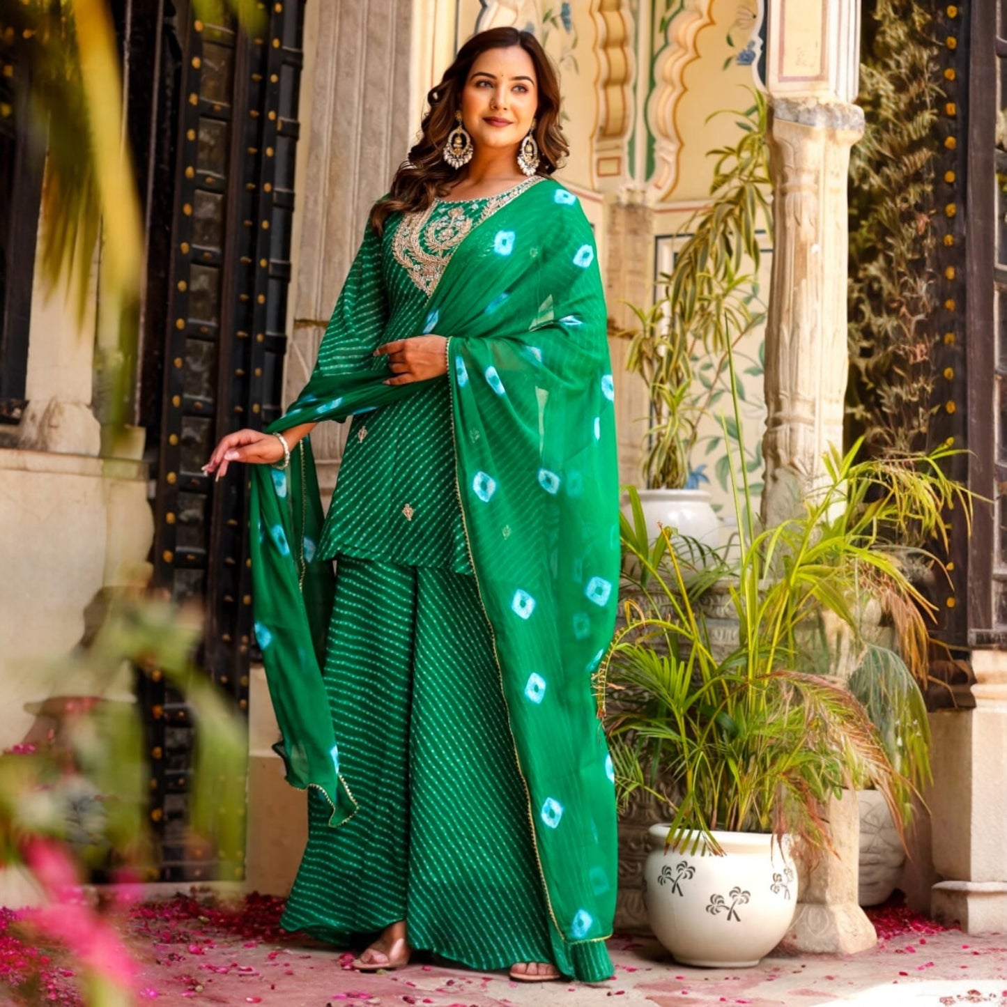 Leheriya print plazzo set