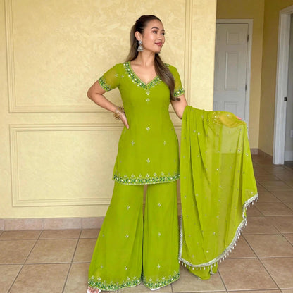 90's-inspired short kurti palazzo set