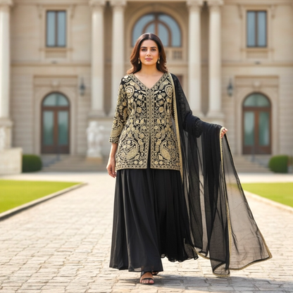 Short kurta palazzo set