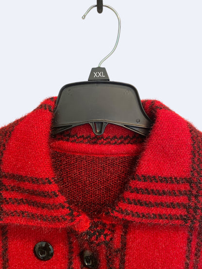 Lapel neck plaid jacquard jacket