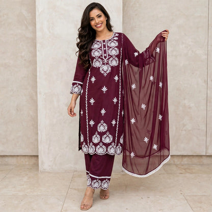 Plus and regular size Chikankari kurta set