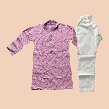 Chikankari father-son family combo set