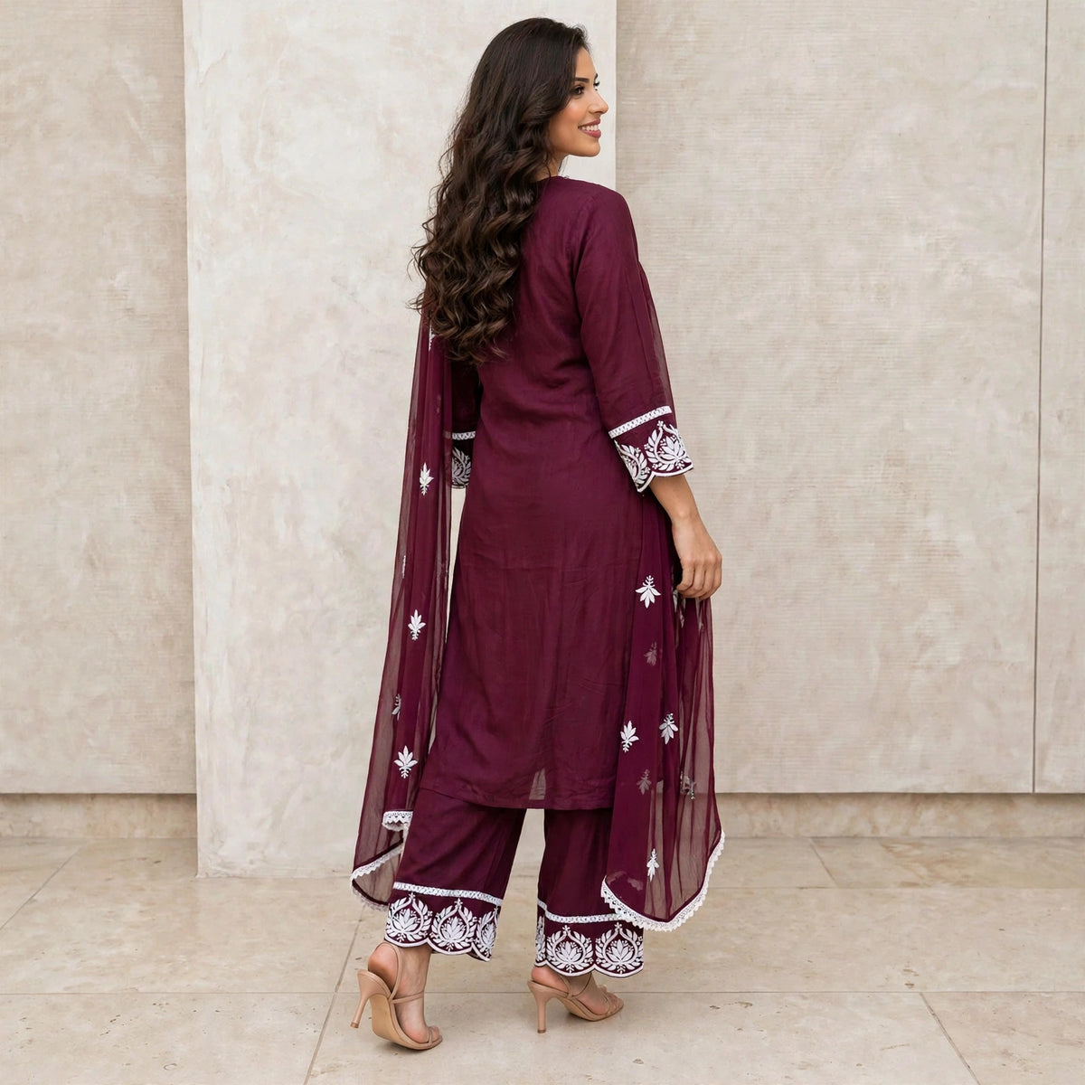 Plus and regular size Chikankari kurta set