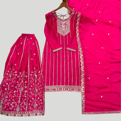 Heavy Embroidered designer Sharara Suit Set