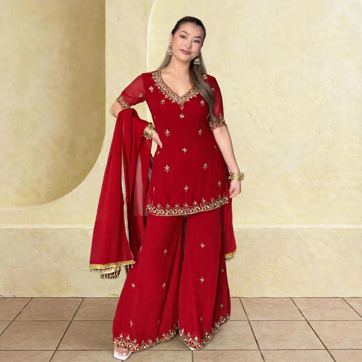 90's-inspired short kurti palazzo set